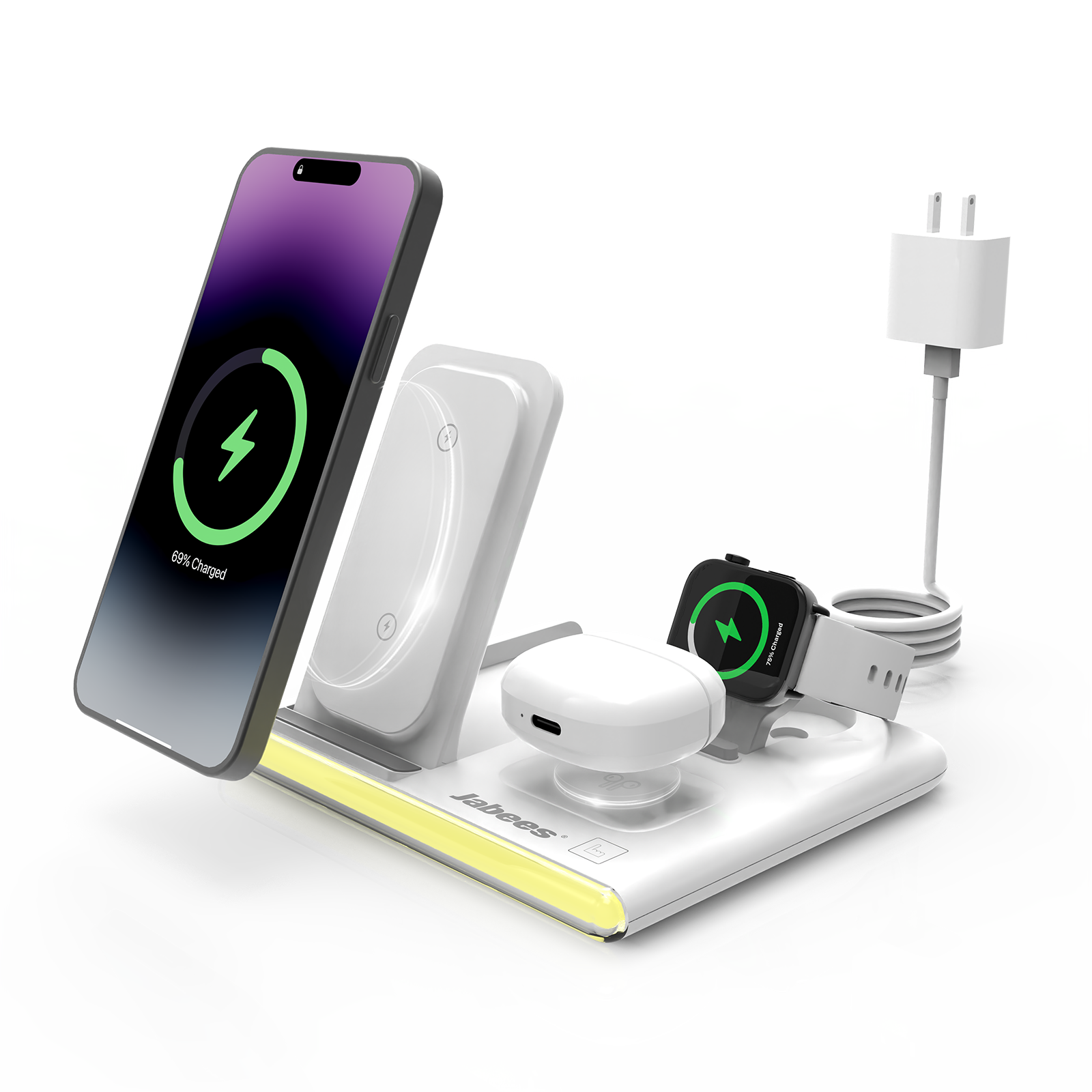 PowerNest™ 4-In-1 Foldable Wireless Charging Station With LED Night Light
