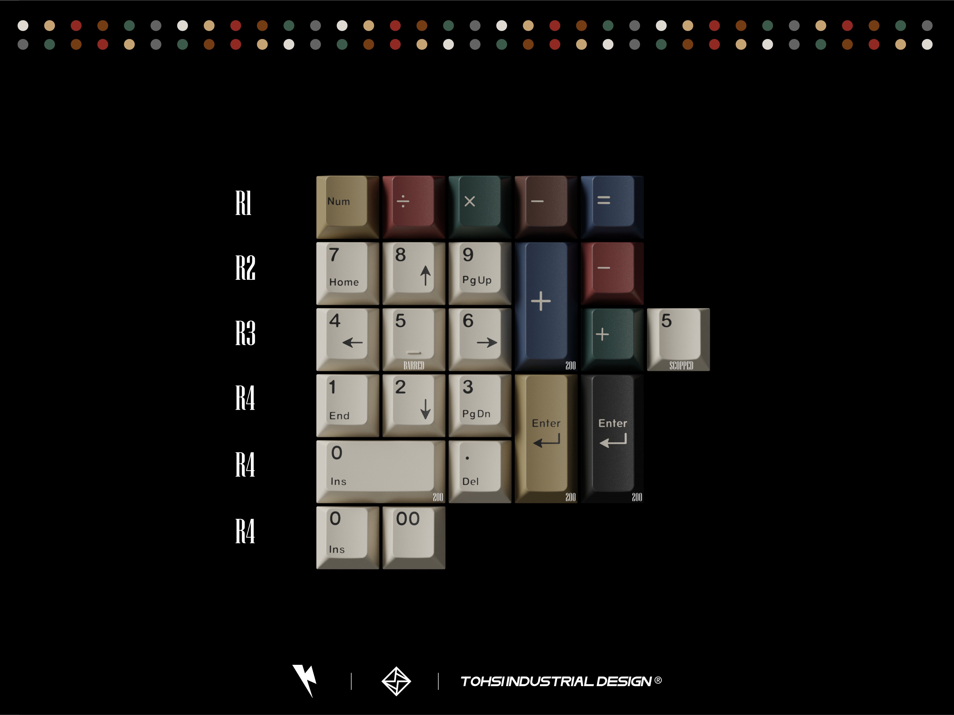 Keykobo Retro Mixed Lights R2 Keycaps