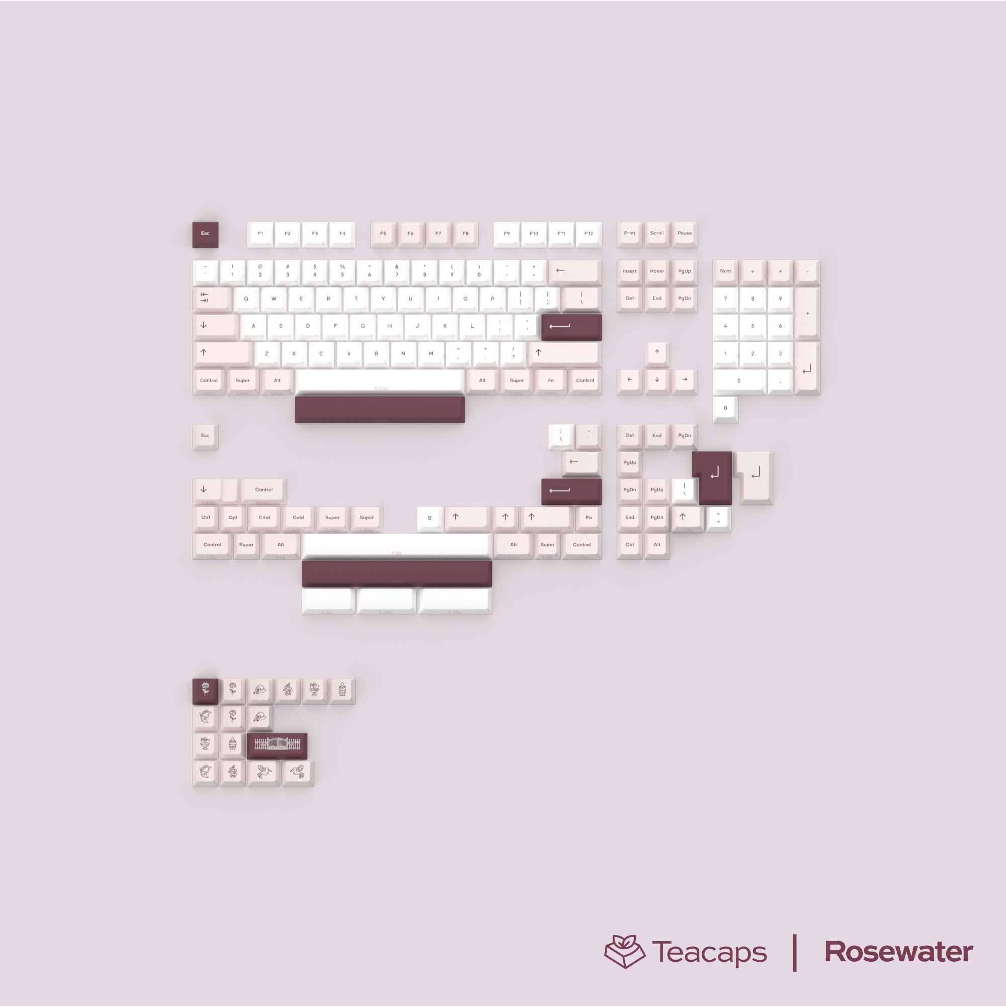 Pre-Order Rosewater Keycaps