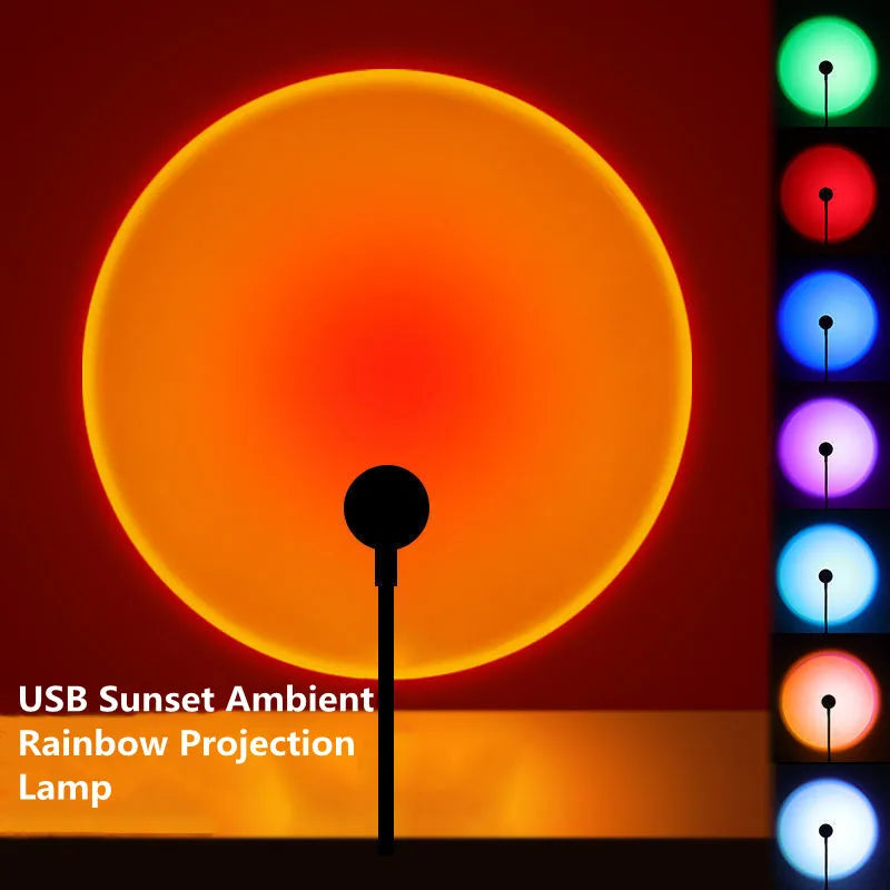 USB Rainbow Sunset Red Projector Mini Light