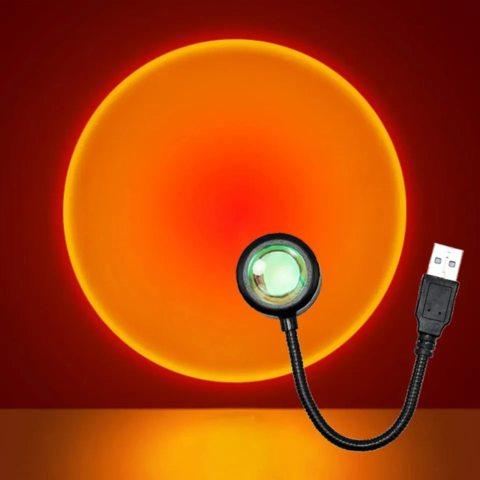 Mini USB Atmosphere Night Light Sunset Projection Lamp ABS for Bedroom Live Background Wall Decoration Lights