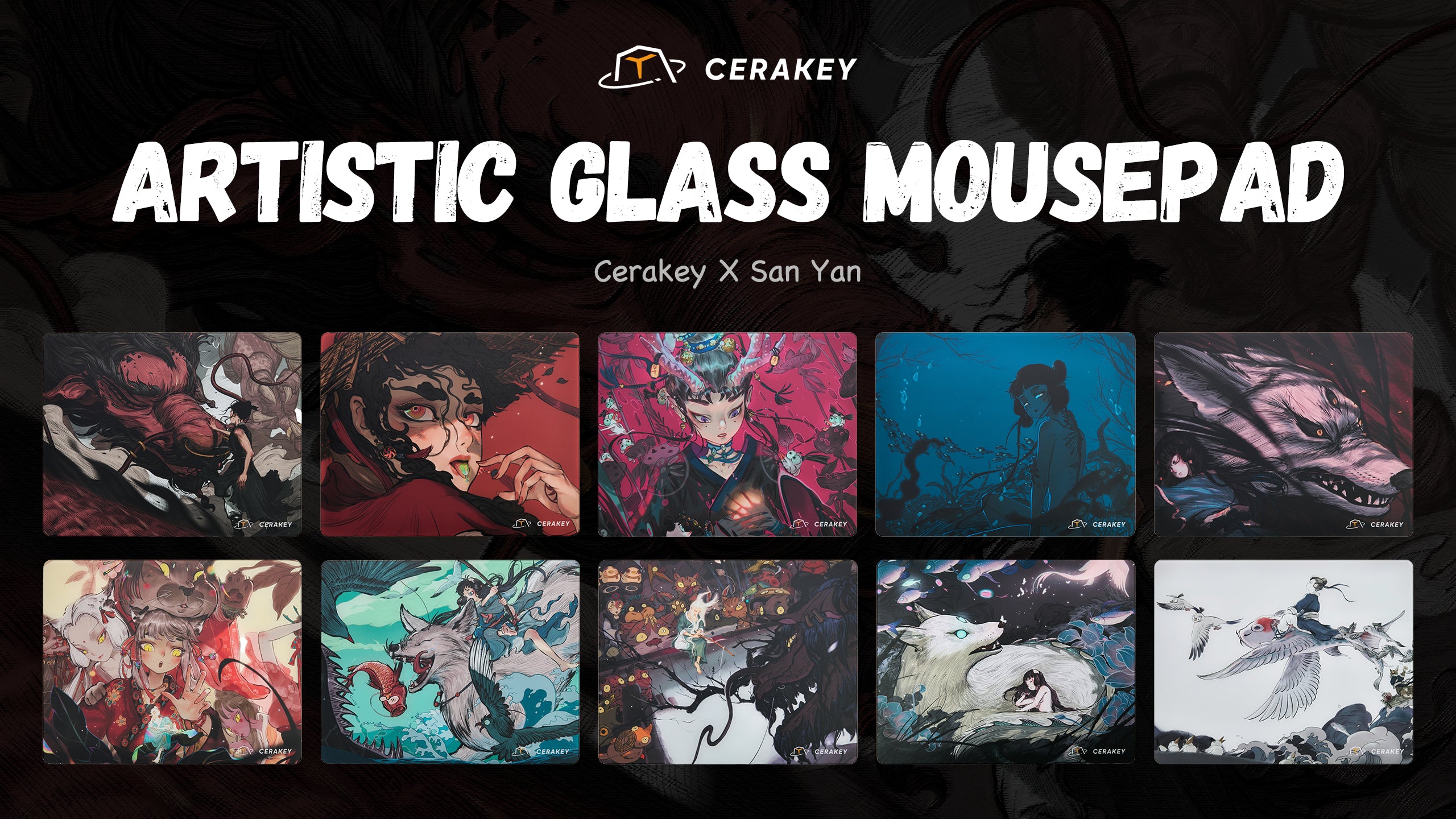Cerakey X San Yan: Artistic Glass Mousepad - Pre-Order