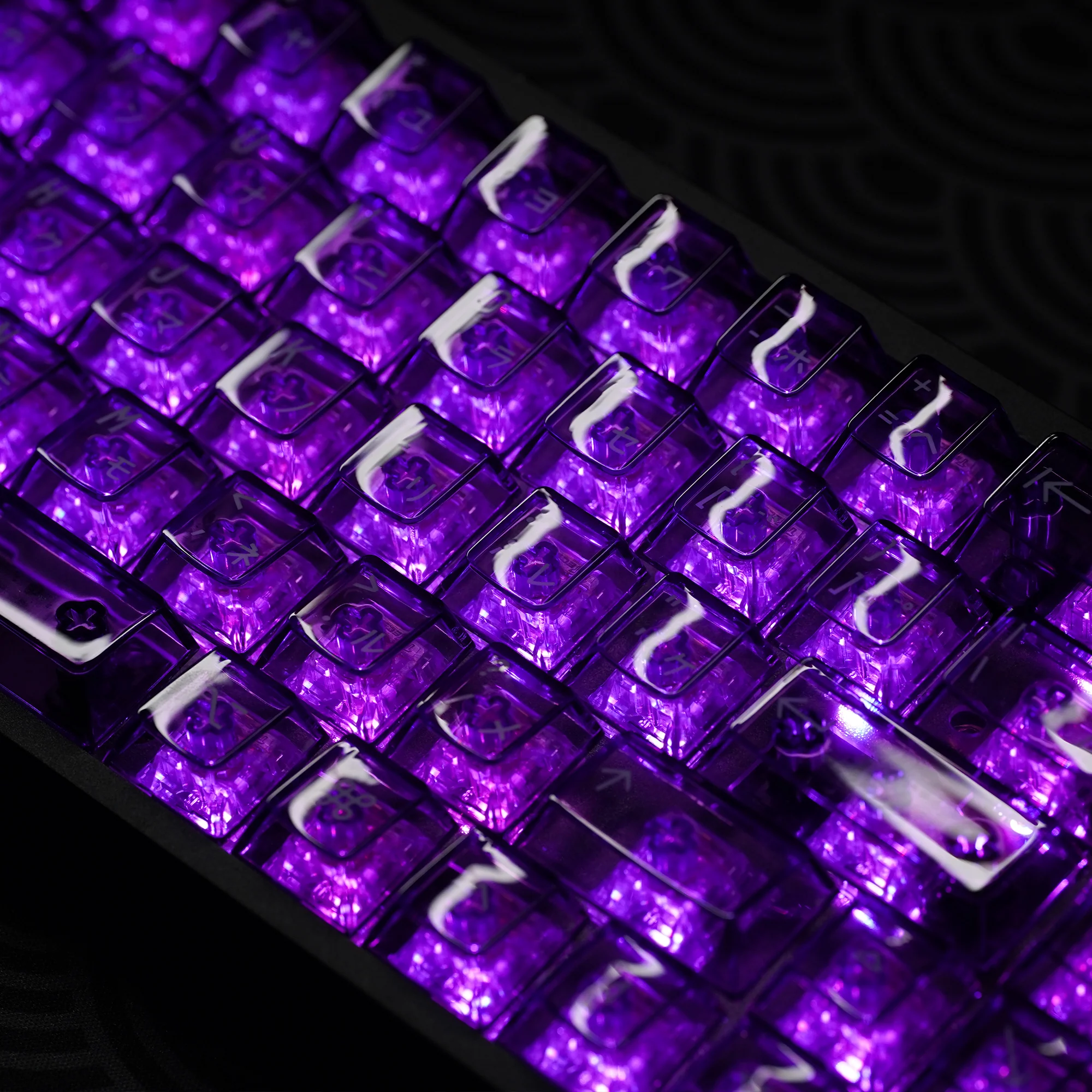 Clear 2048 Purple Keycaps Set