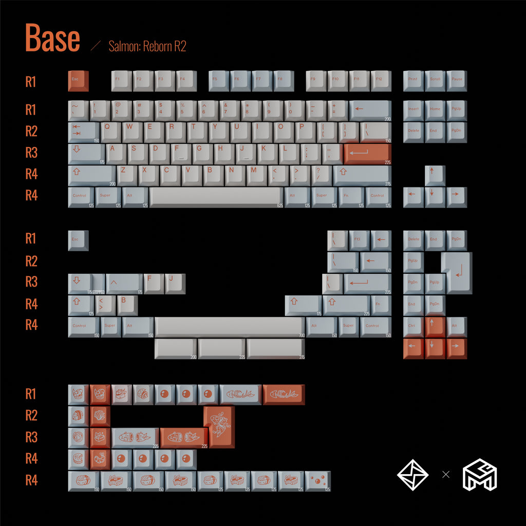 Salmon Reborn R2 Keycaps