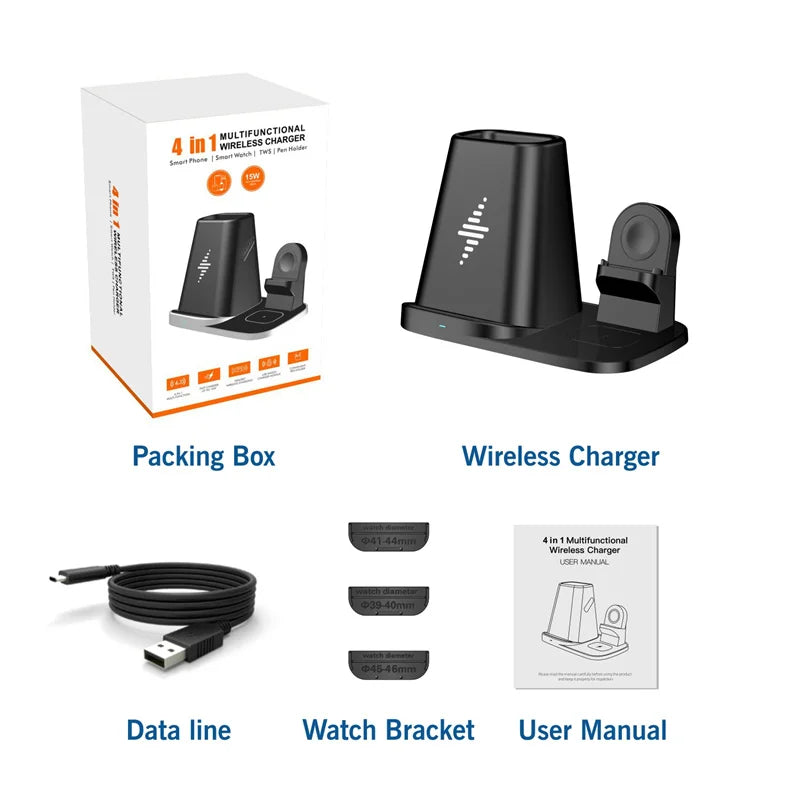 3 in 1 Desktop Wireless Charger Station