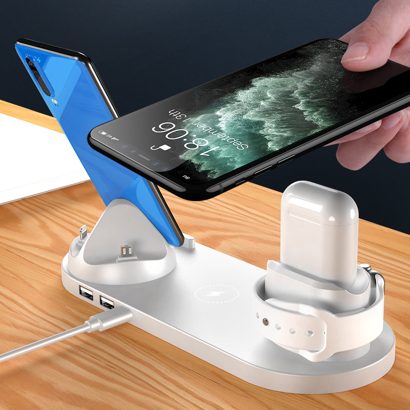 6 IN 1  Wireless Desktop Charging Station