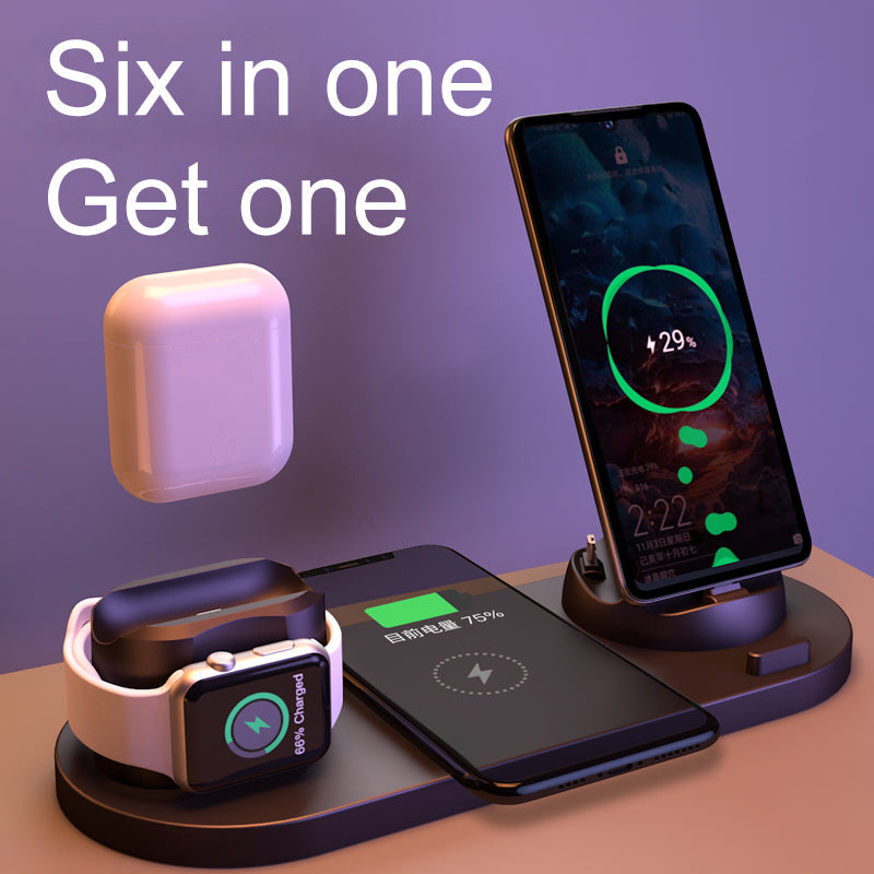 6 IN 1  Wireless Desktop Charging Station