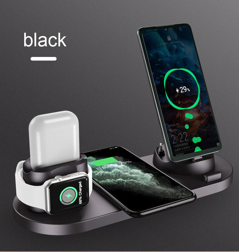 6 IN 1  Wireless Desktop Charging Station