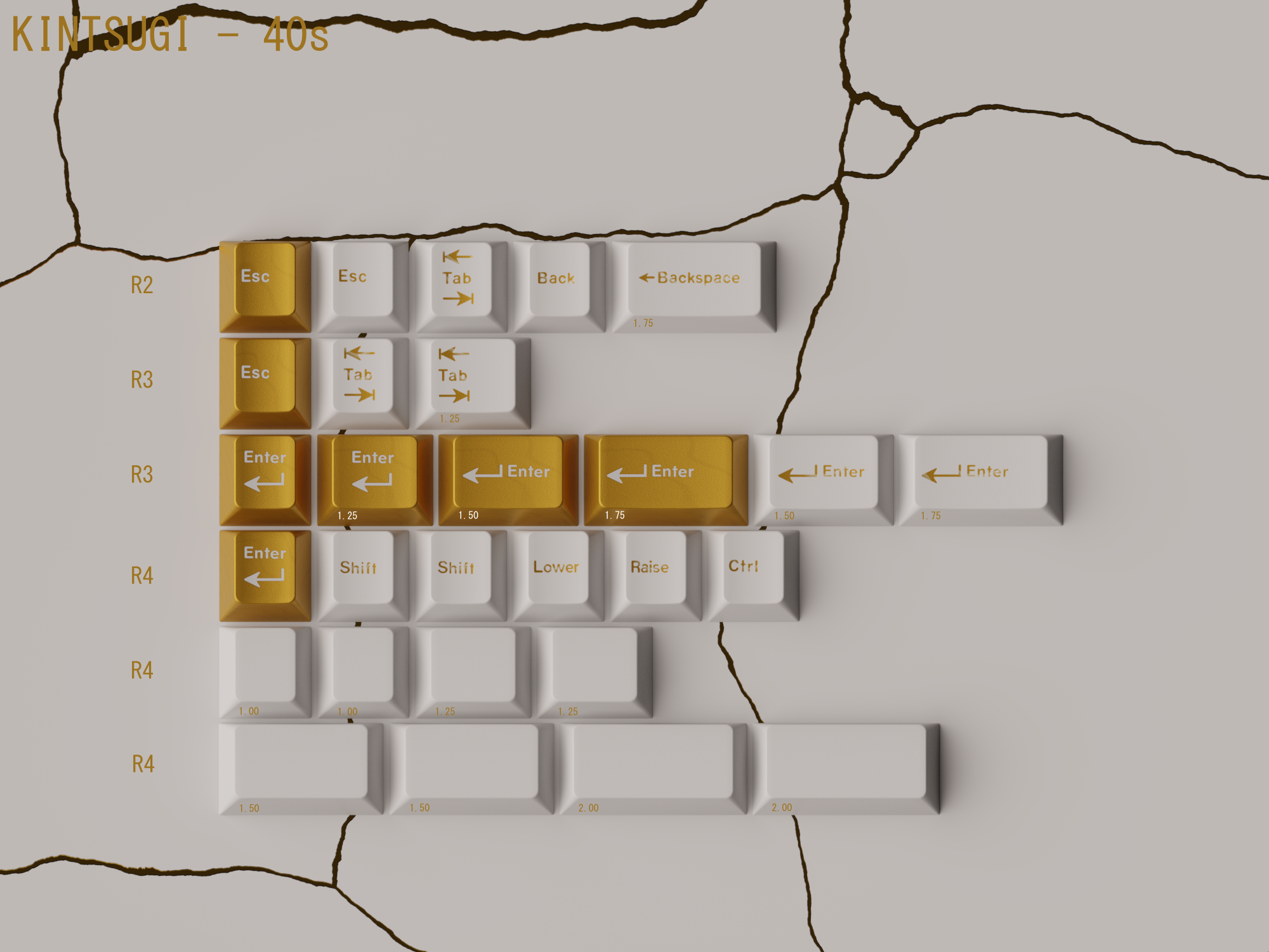 KKB Kintsugi Shiro Keycaps - Group-Buy