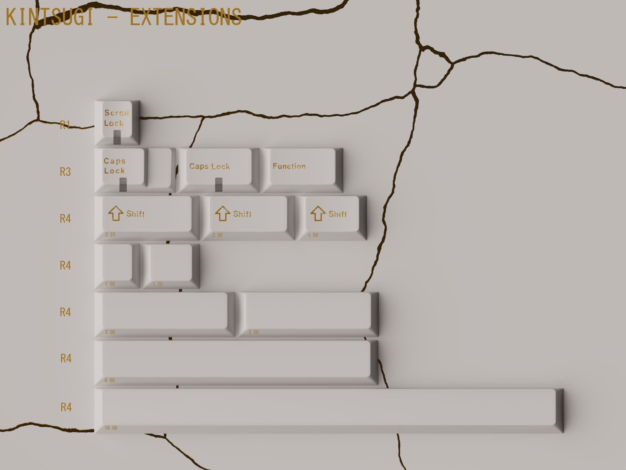 KKB Kintsugi Shiro Keycaps - Group-Buy