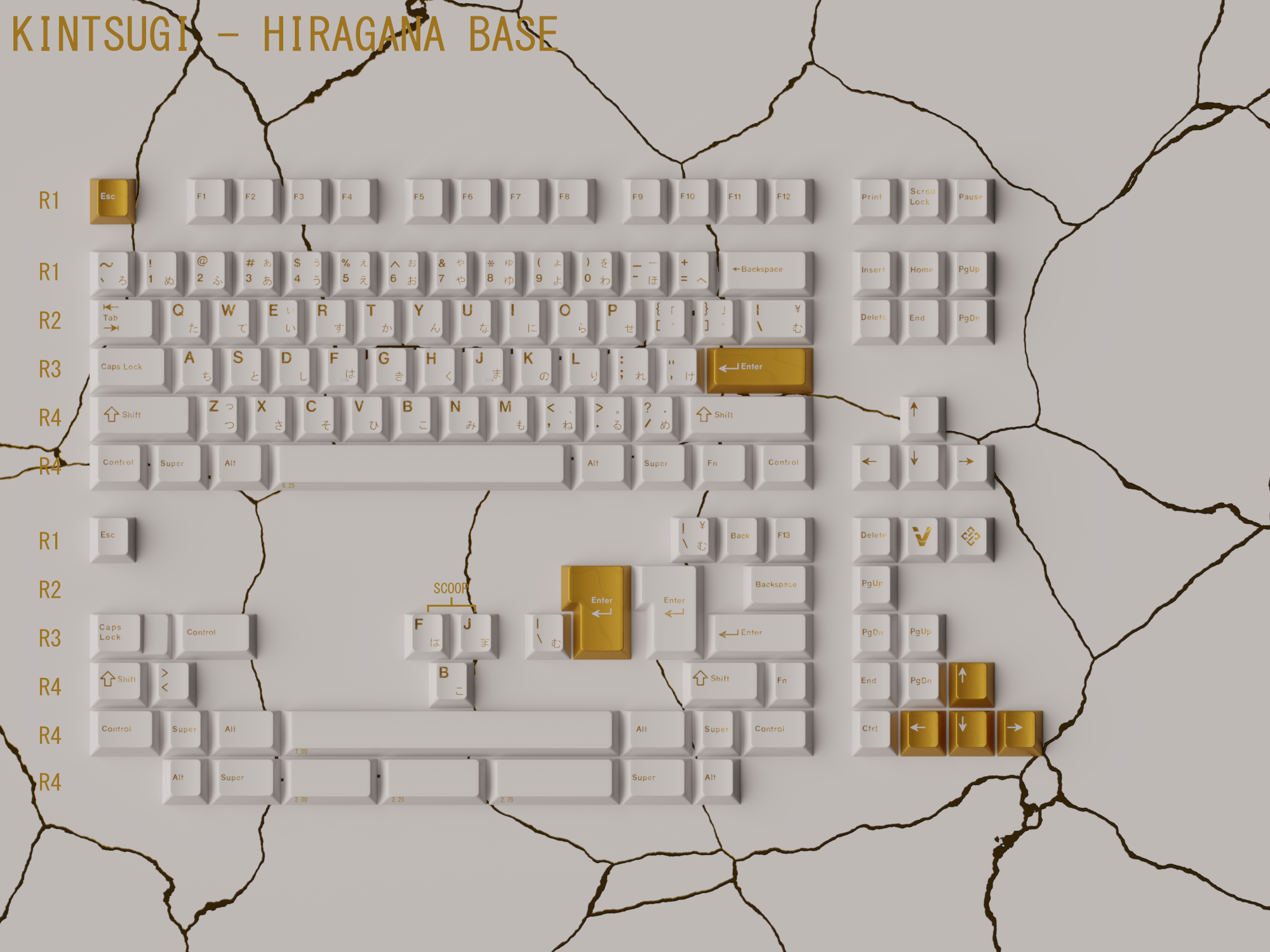 KKB Kintsugi Shiro Keycaps - Group-Buy