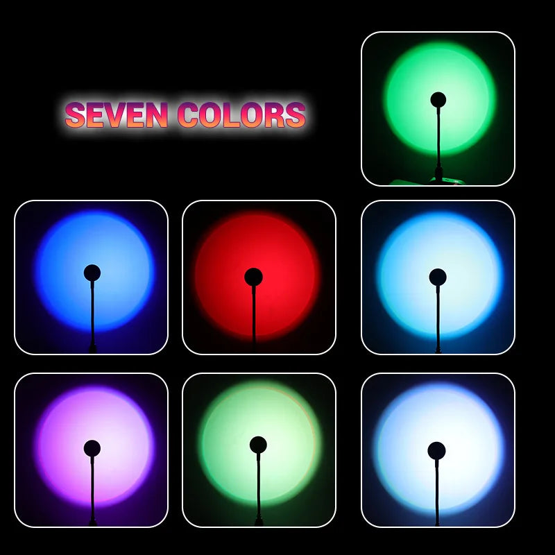 Mini USB Atmosphere Night Light Sunset Projection Lamp ABS for Bedroom Live Background Wall Decoration Lights