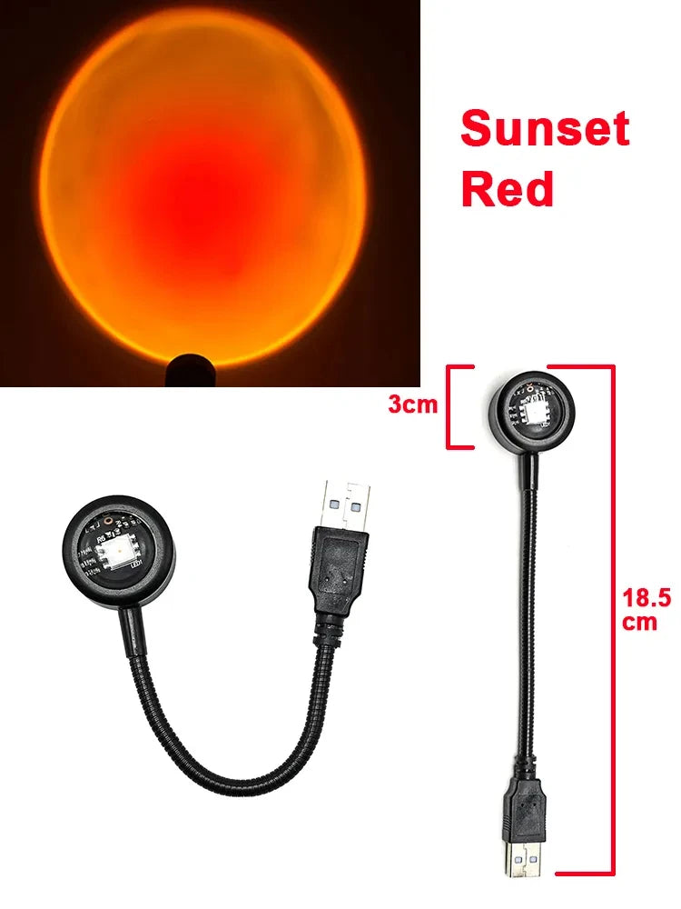 Mini USB Atmosphere Night Light Sunset Projection Lamp ABS for Bedroom Live Background Wall Decoration Lights