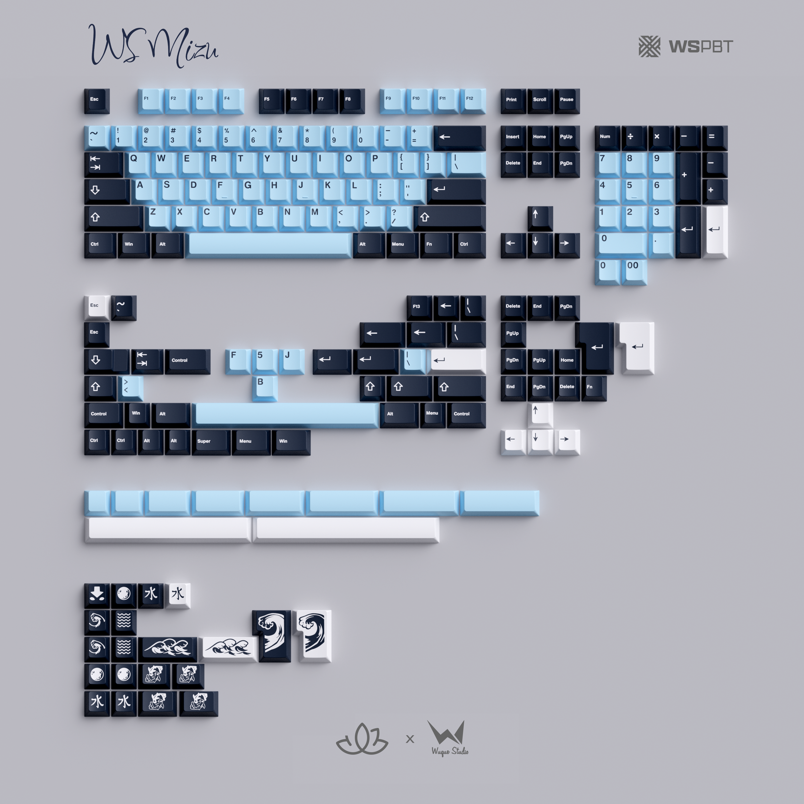 WS PBT Mizu Keycaps