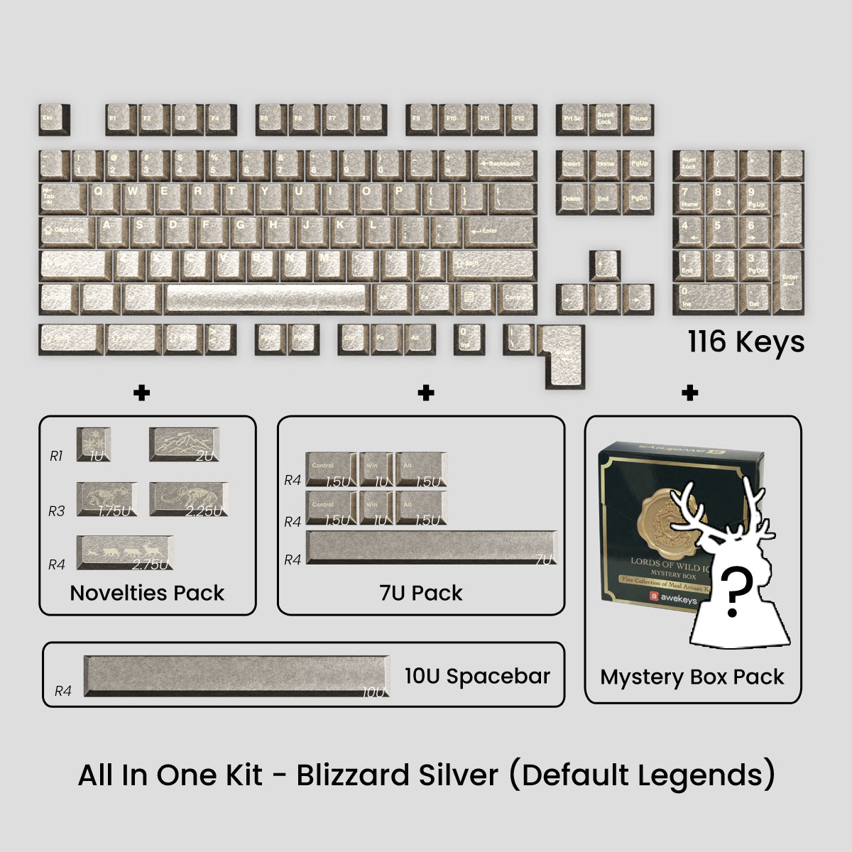 Awekeys Wild Ice Full Metal Keycaps Set - Group-Buy