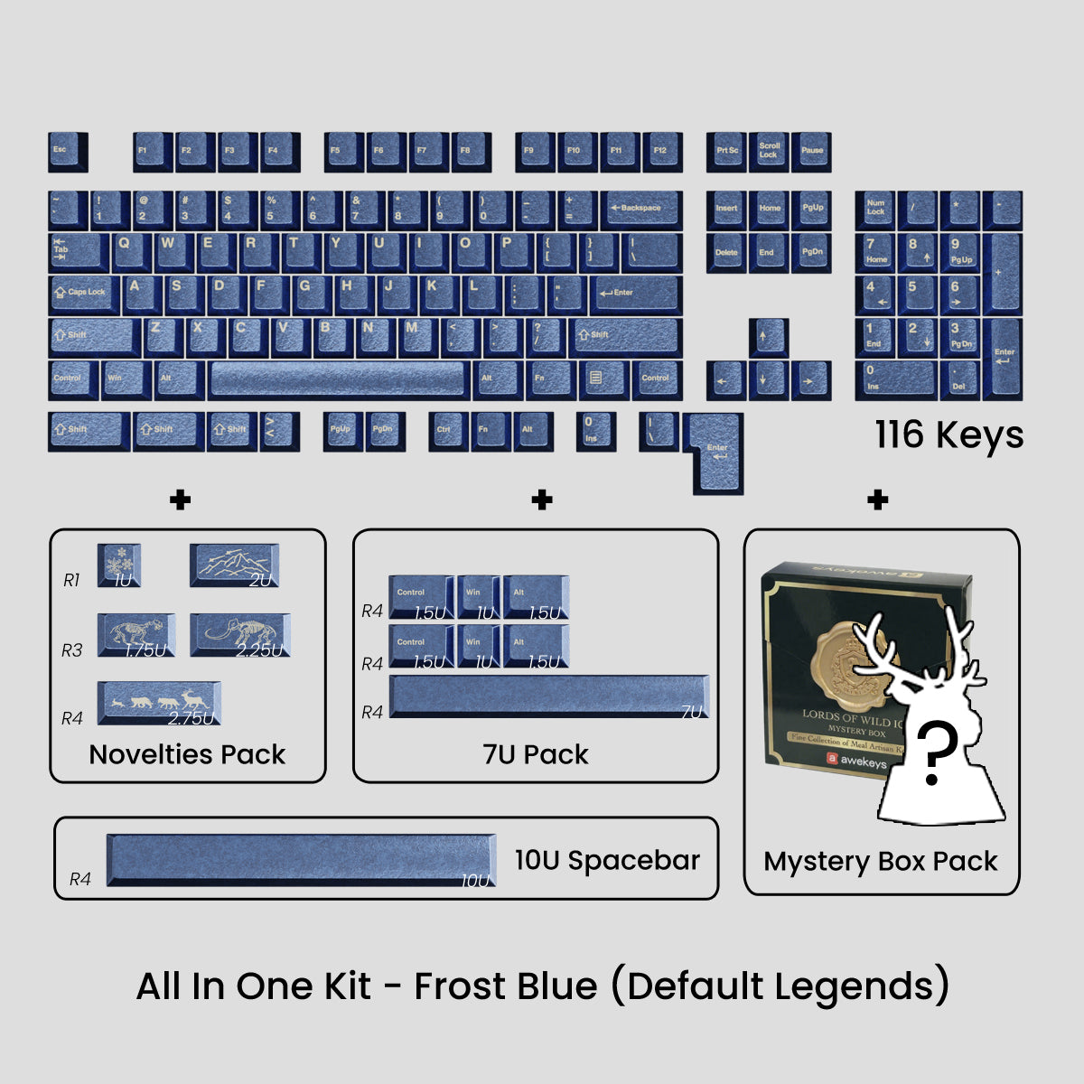 Awekeys Wild Ice Full Metal Keycaps Set - Group-Buy
