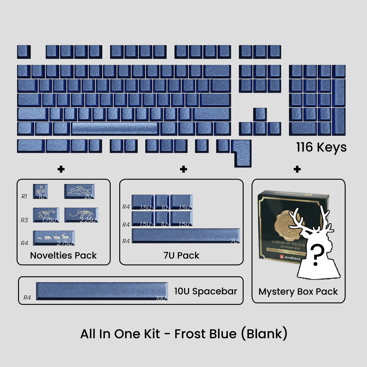 Awekeys Wild Ice Full Metal Keycaps Set - Group-Buy
