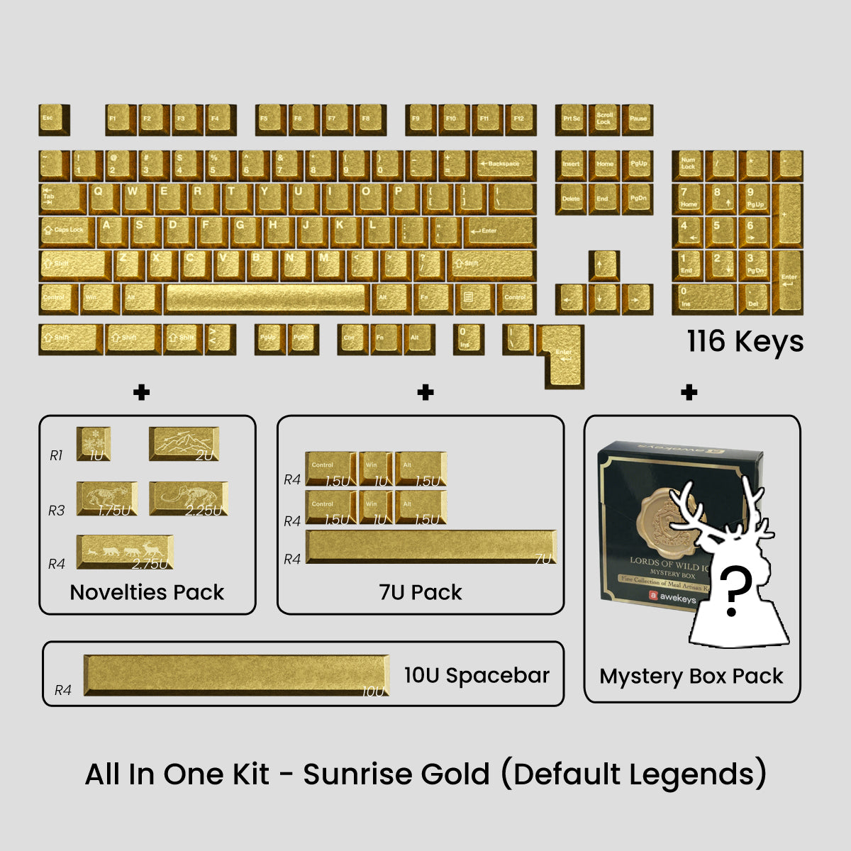 Awekeys Wild Ice Full Metal Keycaps Set - Group-Buy