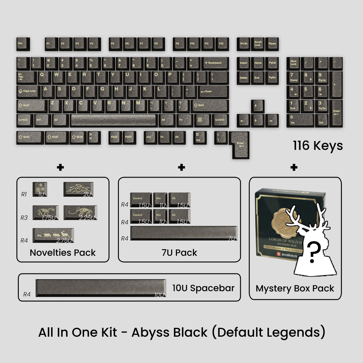 Awekeys Wild Ice Full Metal Keycaps Set - Group-Buy