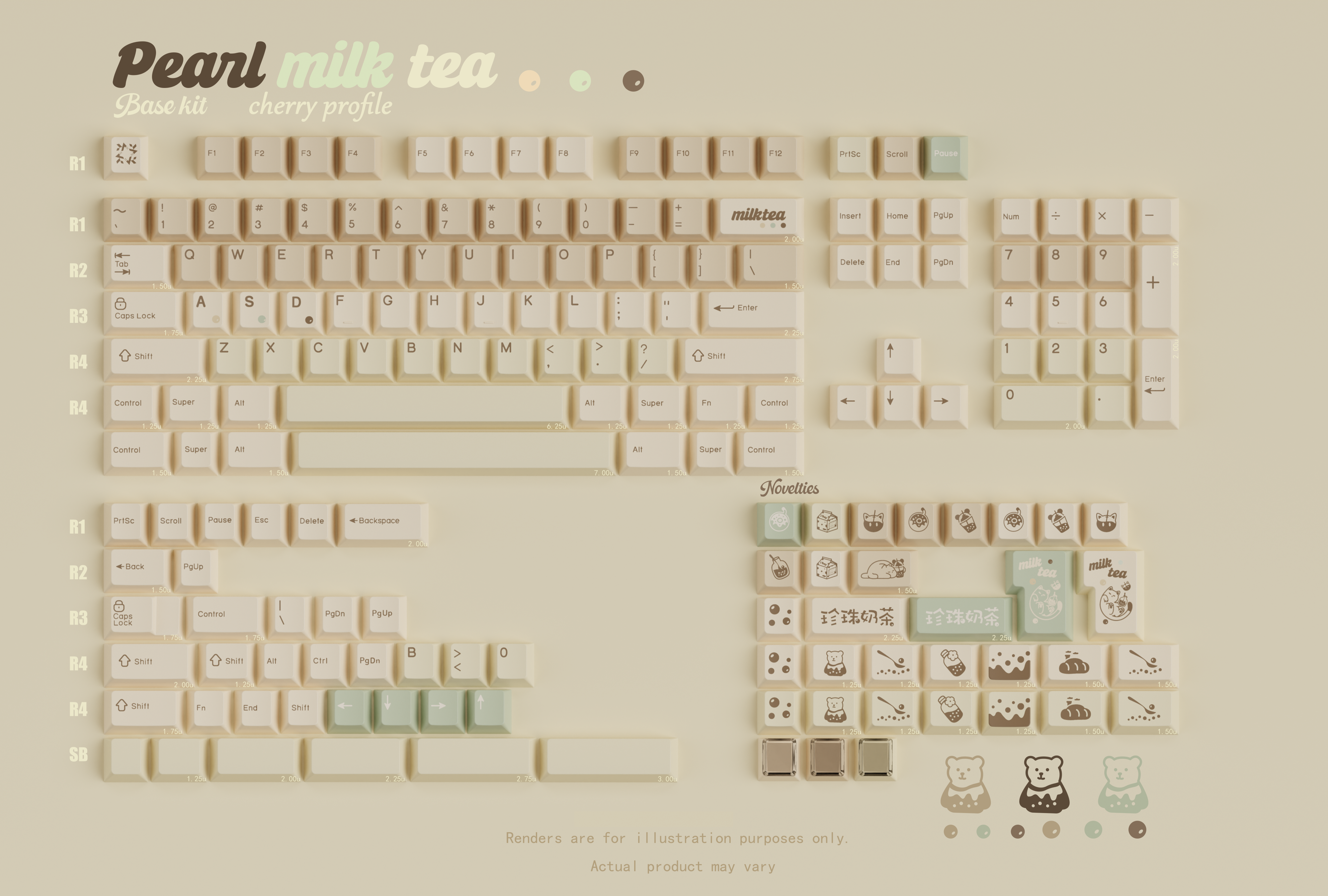 QK Pearl Milk Tea Keycap - Pre-Order