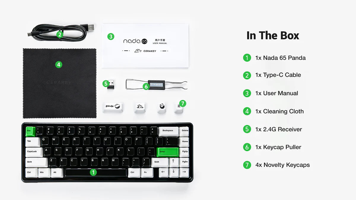Cerakey Nada65 Panda Keyboard Kit - Pre-Order