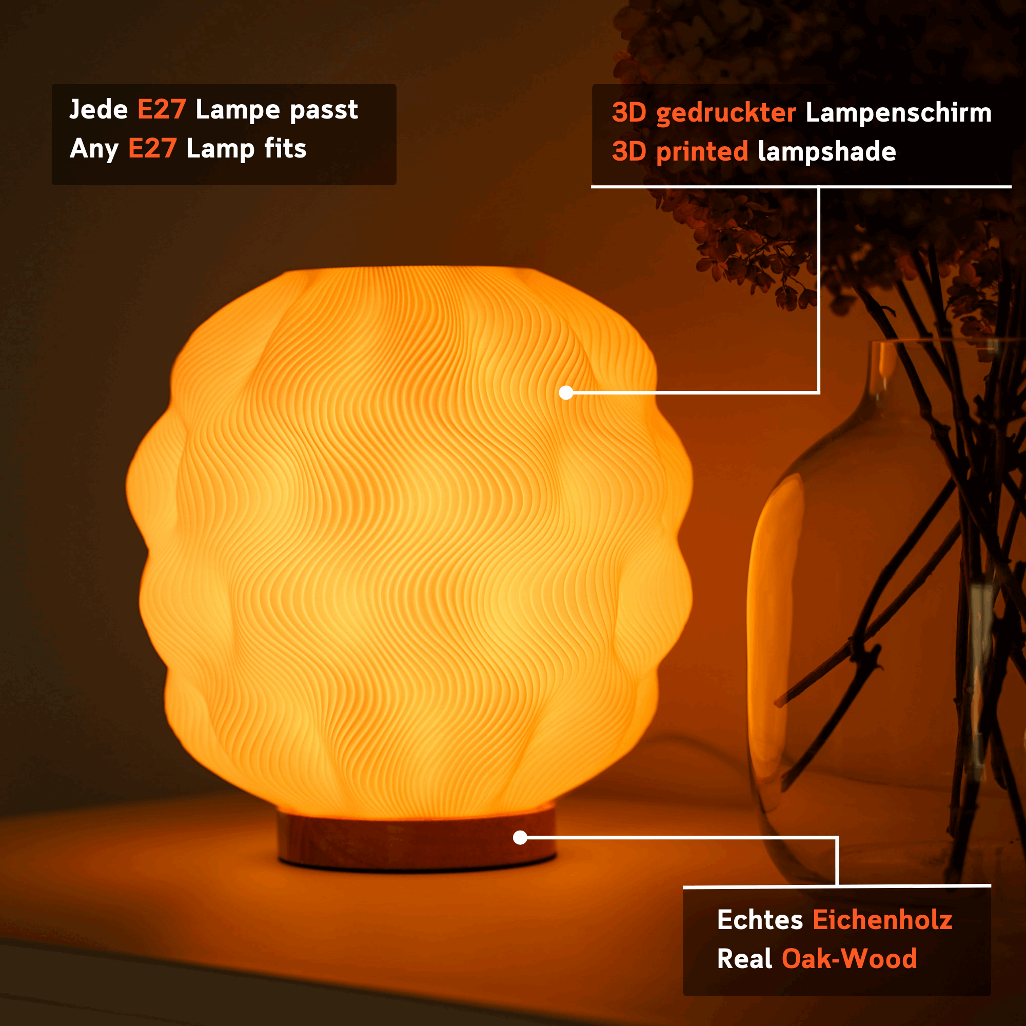 Numo Lamp – Wavy Table Lamp with Warm Ambient Light for Modern Home Décor
