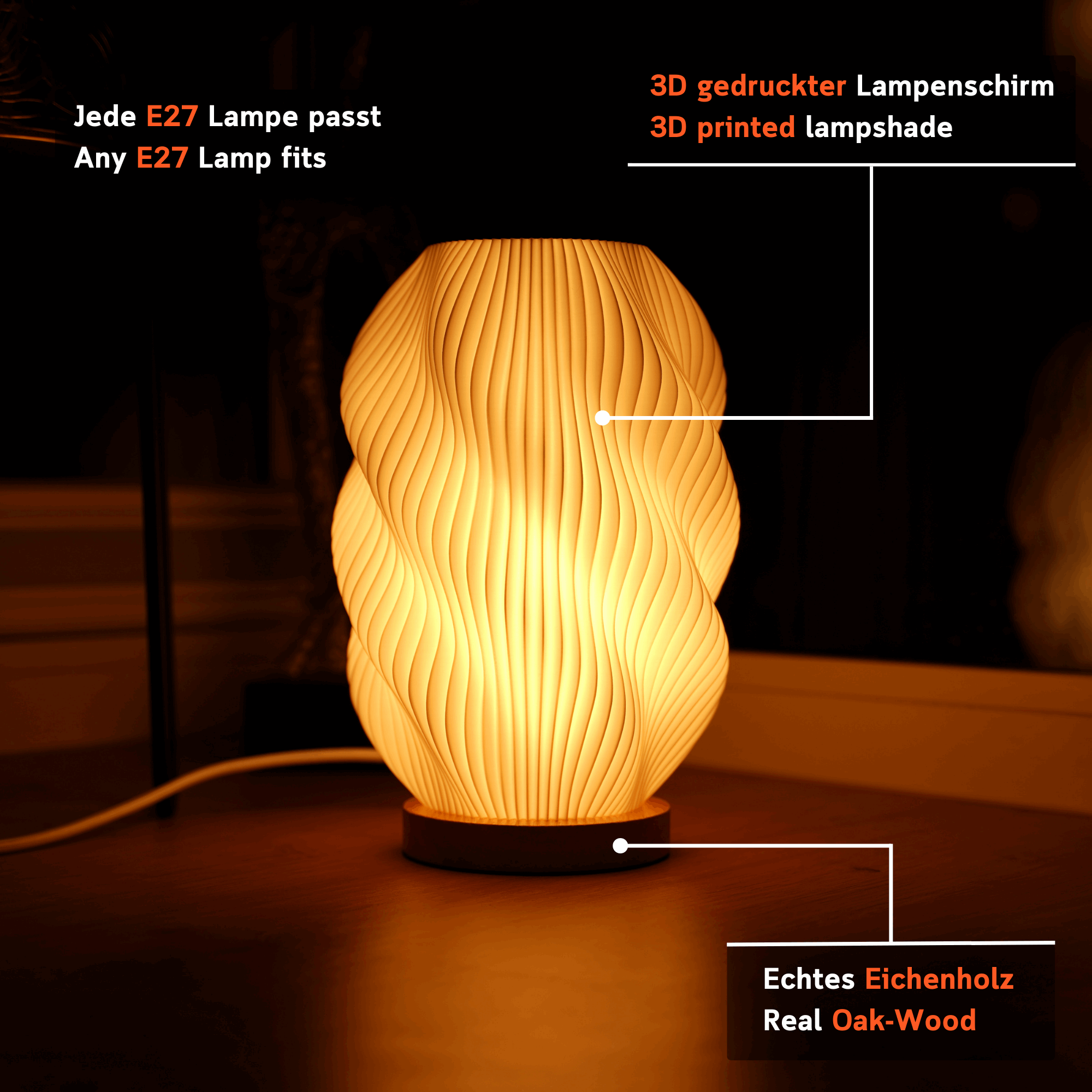 Twuro Table Lamp – Cozy Ambient Lighting with Dynamic Shape