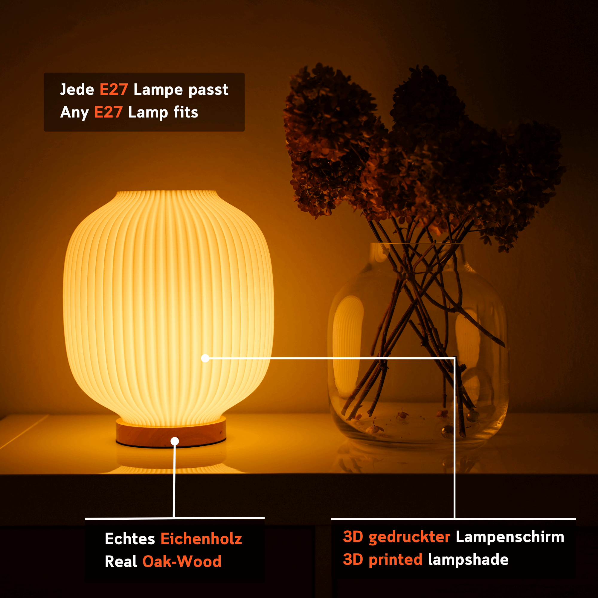 Puro Lamp – Rounded Table Lamp with Warm Ambient Light for Cozy Home Décor