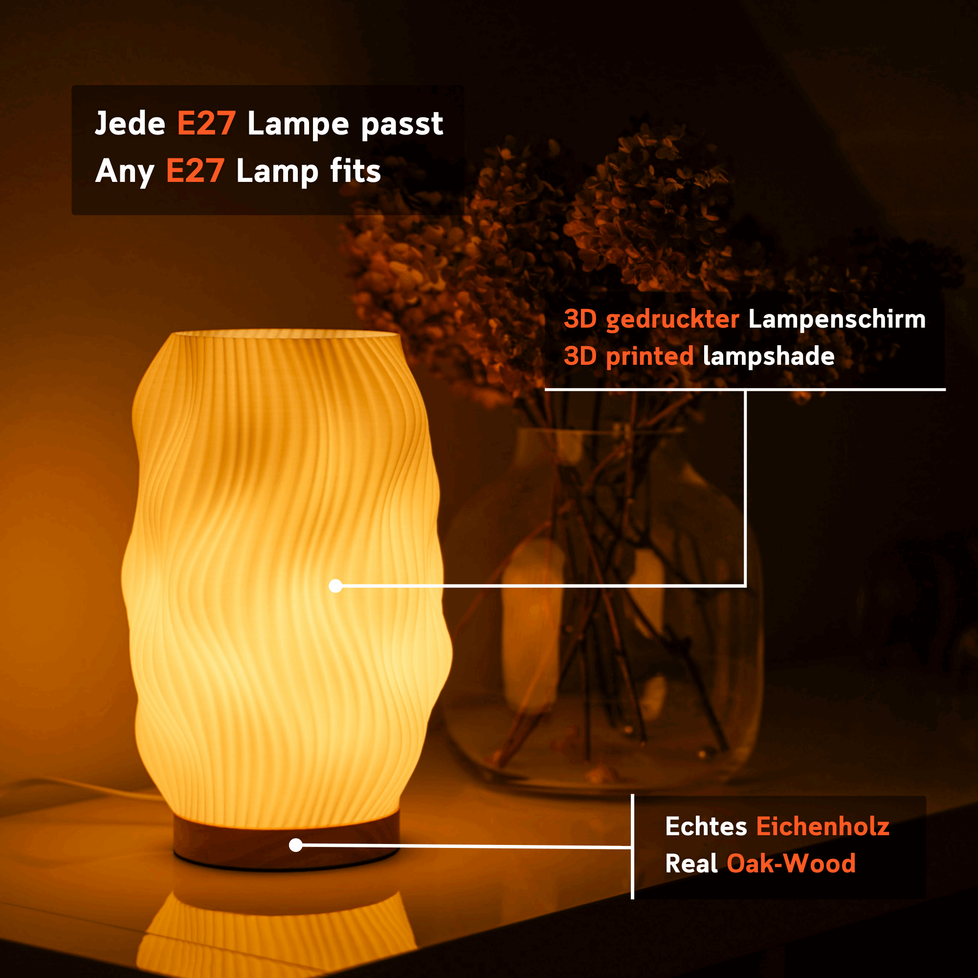 Flow Lamp – Wavy Table Lamp with Warm Ambient Light for Modern Home Décor