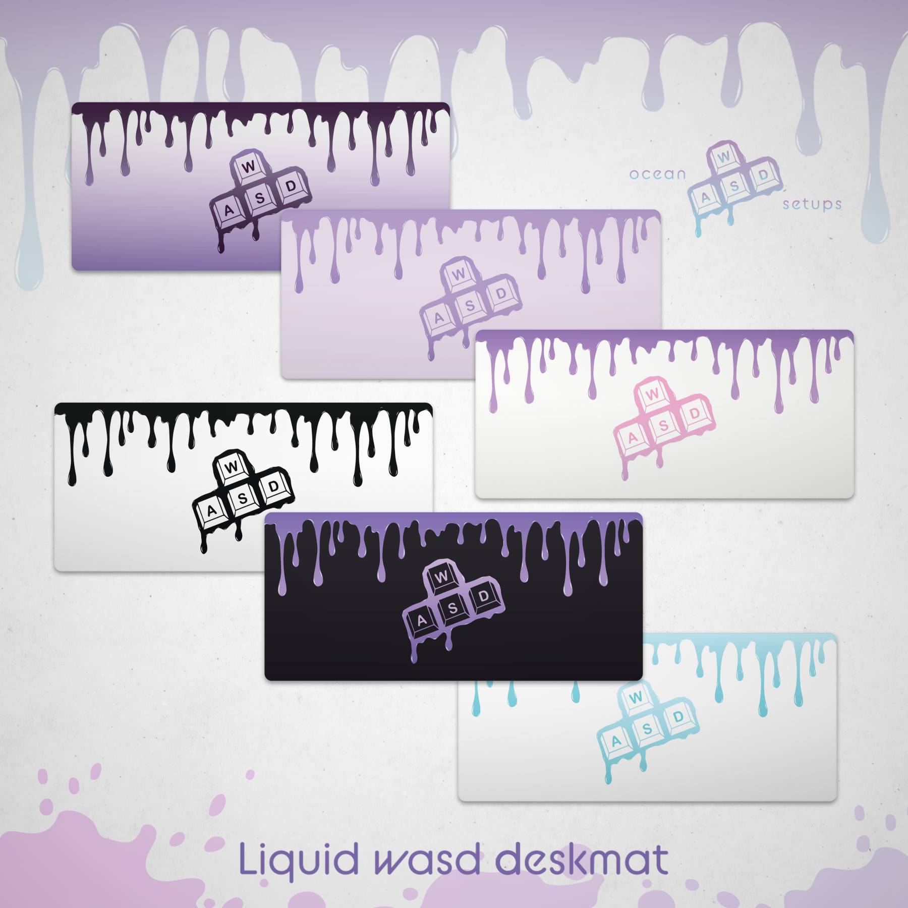 "Liquid WASD" Deskmat